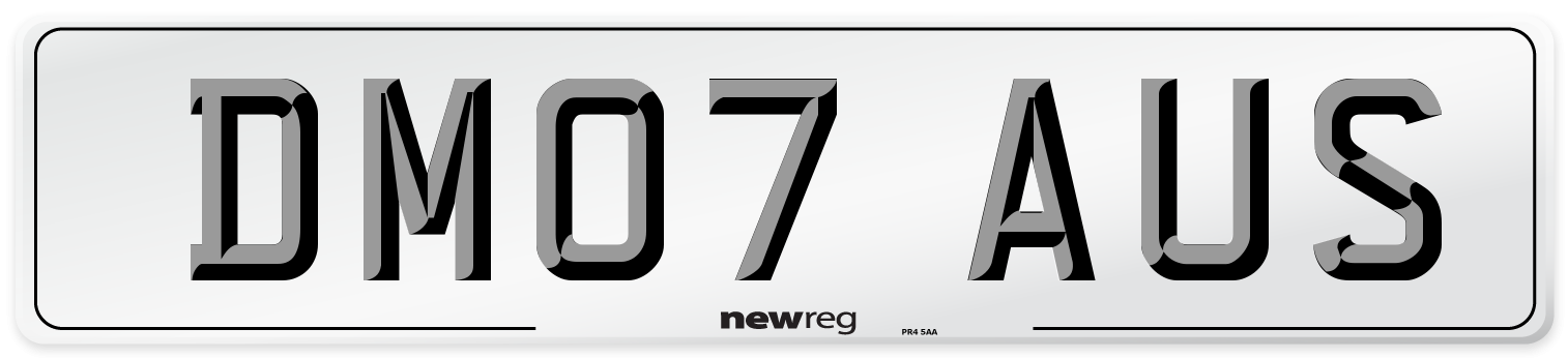 DM07 AUS Number Plate from New Reg